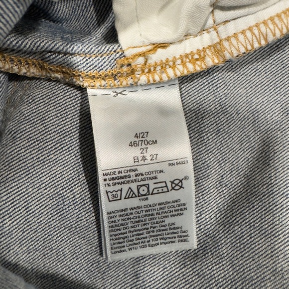 Gap Cheeky Straight Patchwork High Rise Jeans Blue Denim Womens Size 4/27 - Picture 5 of 8
